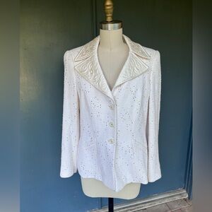 Escada bouclé blazer with quilting and sequin embellishment - size 40